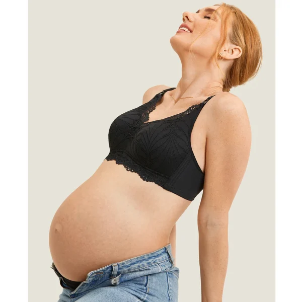 Bralettes For Nursing, Lace Wirefree Padded Maternity Support Bra - Image 3